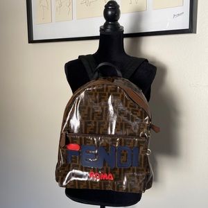 Fendi zucca Spalmati Backpack FF Brown